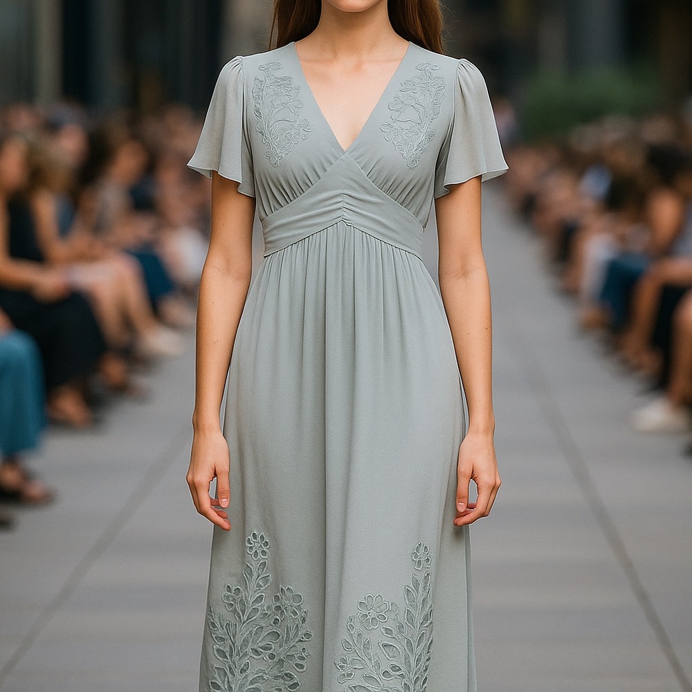 Darling Blue Embellished Maxi Sundress